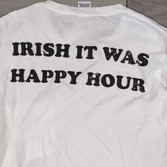 PINK Victoria's Secret Irish Clover Long Sleeve Shirt with Sequins - Picture 2 of 3